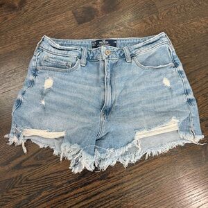 Hollister Light Blue Distressed Jean Shorts